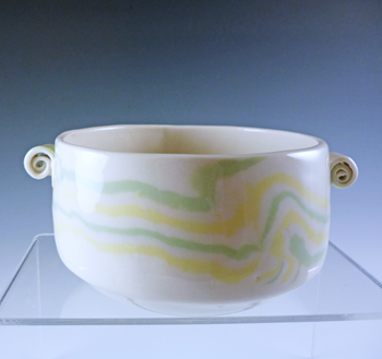 HAM-M1A Nerikomi Bowl with Yellow & Green - Click Image to Close